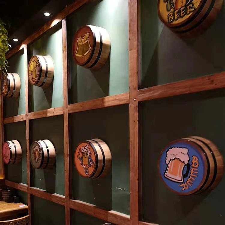 Wholesale Custom Wooden Barrel Pub Signs Barrel Wood Plaque Buy