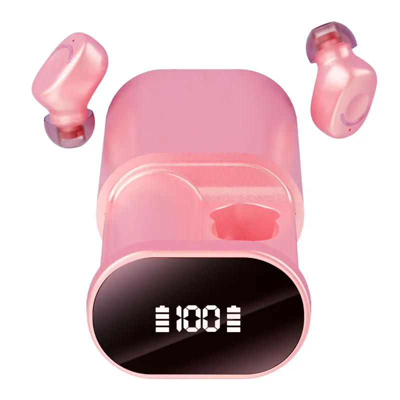 

Tws wireless earbuds V5.2 9d stereo noise cancelling headset with charger box 2200mAh power bank wireless wireless earphones, Black white pink blue