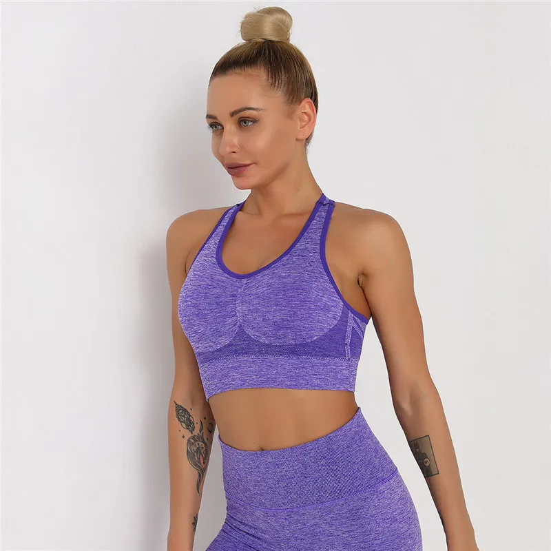 

Low price wholesale ladies sports bra fitness high stretch yoga vest, Picture shows