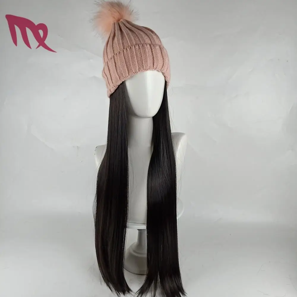 

wholesale winter knit cap women warm fashion hats wig cap for women wig hats