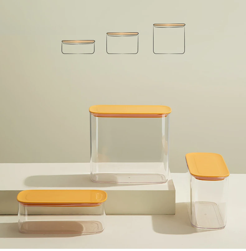 

2021 Hot Sale Pantry Storage Containers Box Multi Size Plastic Food Container Rice Whole Grains Food Container Lid Organizer