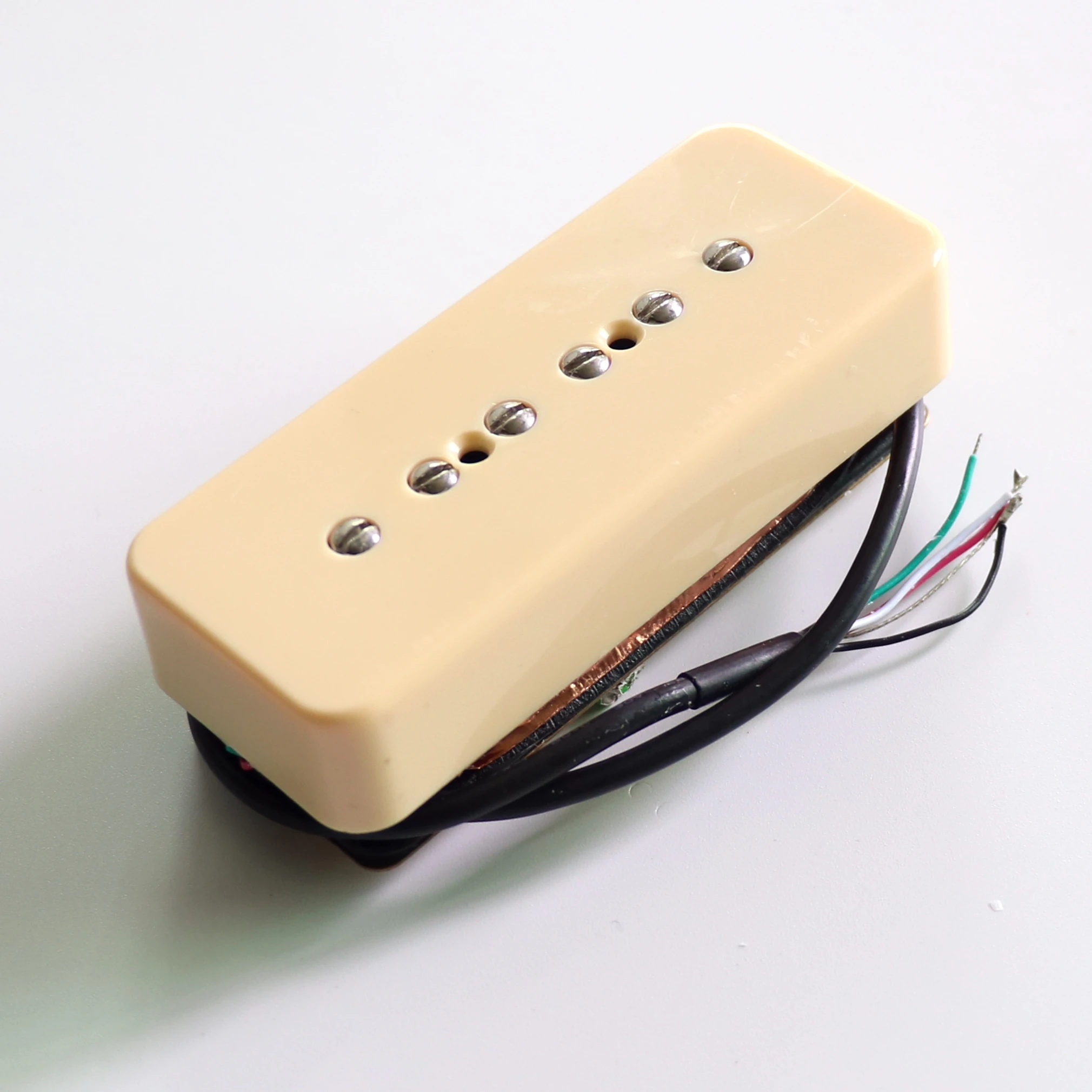 

Stacked P90 Soap Bar Guitar Pickup with Four Cconductor Cable Ivory color