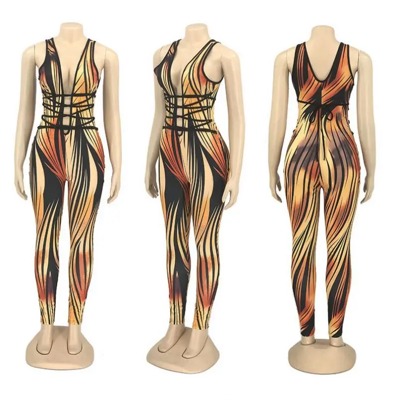 

FREE SAMPLE JHTH Spring&summer new style women sexy strapless jumpsuit one piece jumpsuit bodycon jumpsuit plus size, Yellow