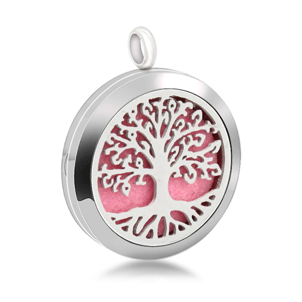 

Essential Oil Aroma Necklace Open Locket Pendant Tree Of Life Pendants Stainless Steel