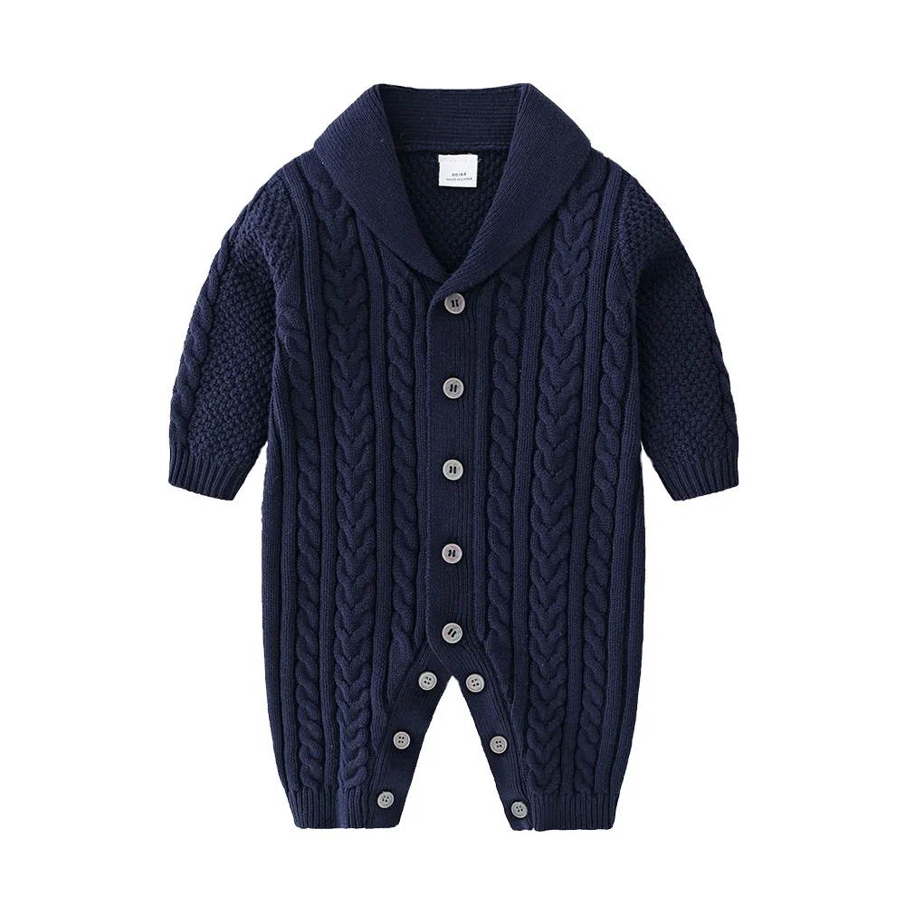 

Baby clothing turn collar hemp flower baby jumpsuit baby clothing crawl clothing