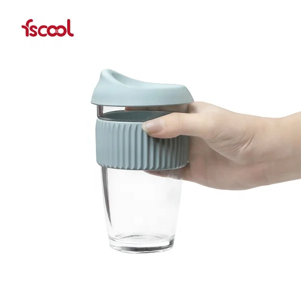 

16oz Scald-proof Thermal Insulation Cork Sleeve Reusable Coffee Cup Borosilicate Glass Coffee Mugs, Multicolor
