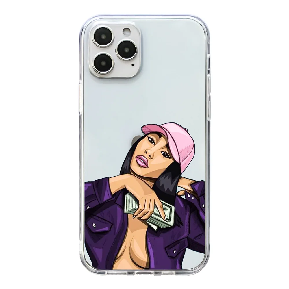 

Wholesale Soft Tpu Pink Black Girl Magic Phone Cases For Iphone 13 12 11 11 Pro Cellphone Accessories Phone Back Cover, Multi