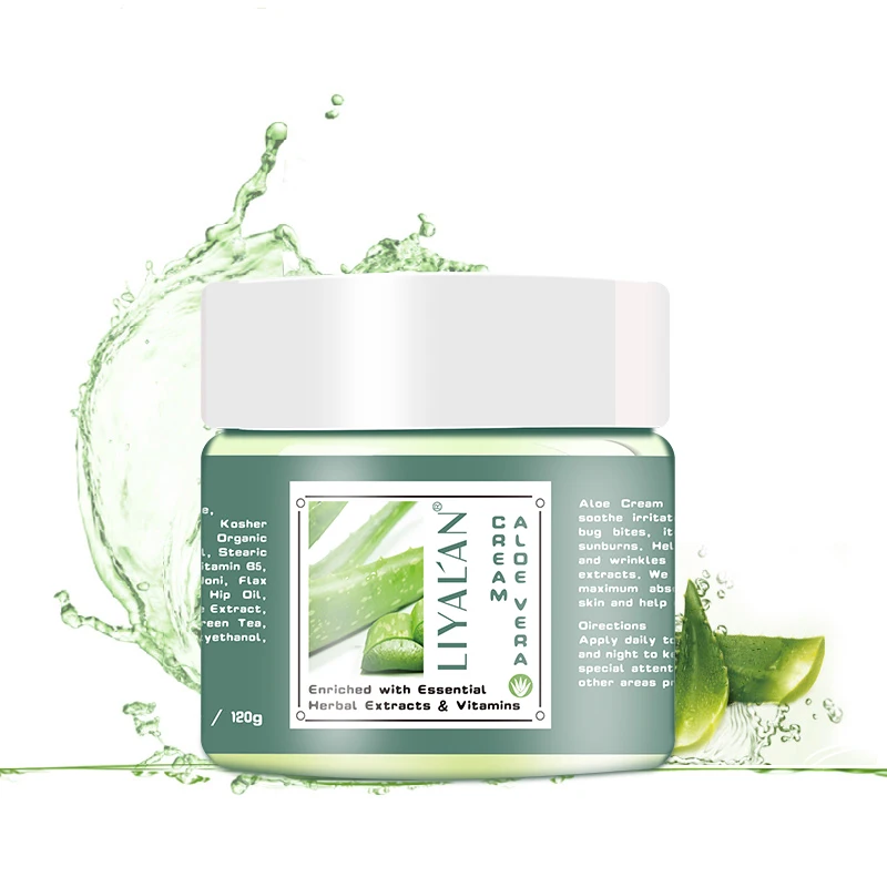 

Customized private logo natural organic repair skin aloe vera moisturizing whitening soothing beauty face cream, Green