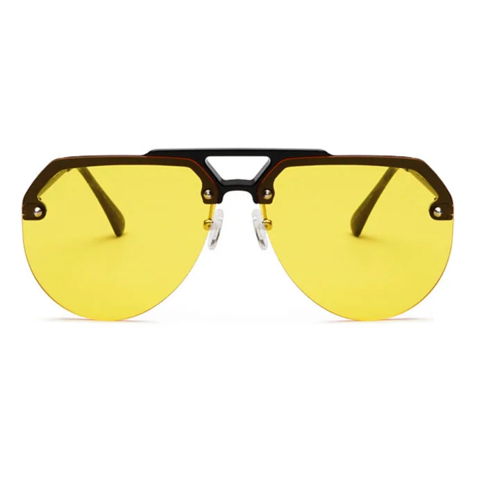 

Newest trendy classic sunglasses unisex women men UV400 yellow RTS Luxury sunglass oversized sunglasses 2021