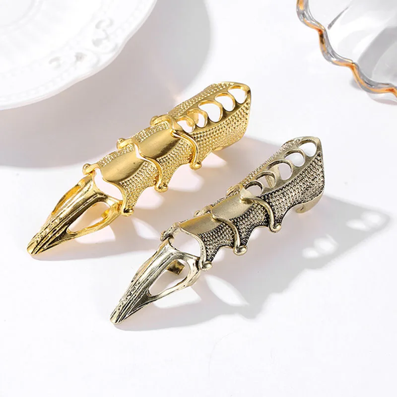 

Eagle claw personality retro trend finger claw set nails exaggerated punk ring female finger set can be bent, Silver color