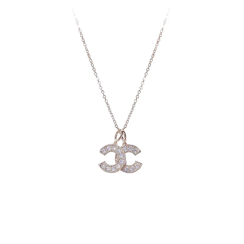 

Jewelry Women Luxury Gold Plated Stainless Steel Designer Necklace Popular Brands Charms Logo Necklace, Silver,rose gold,gold