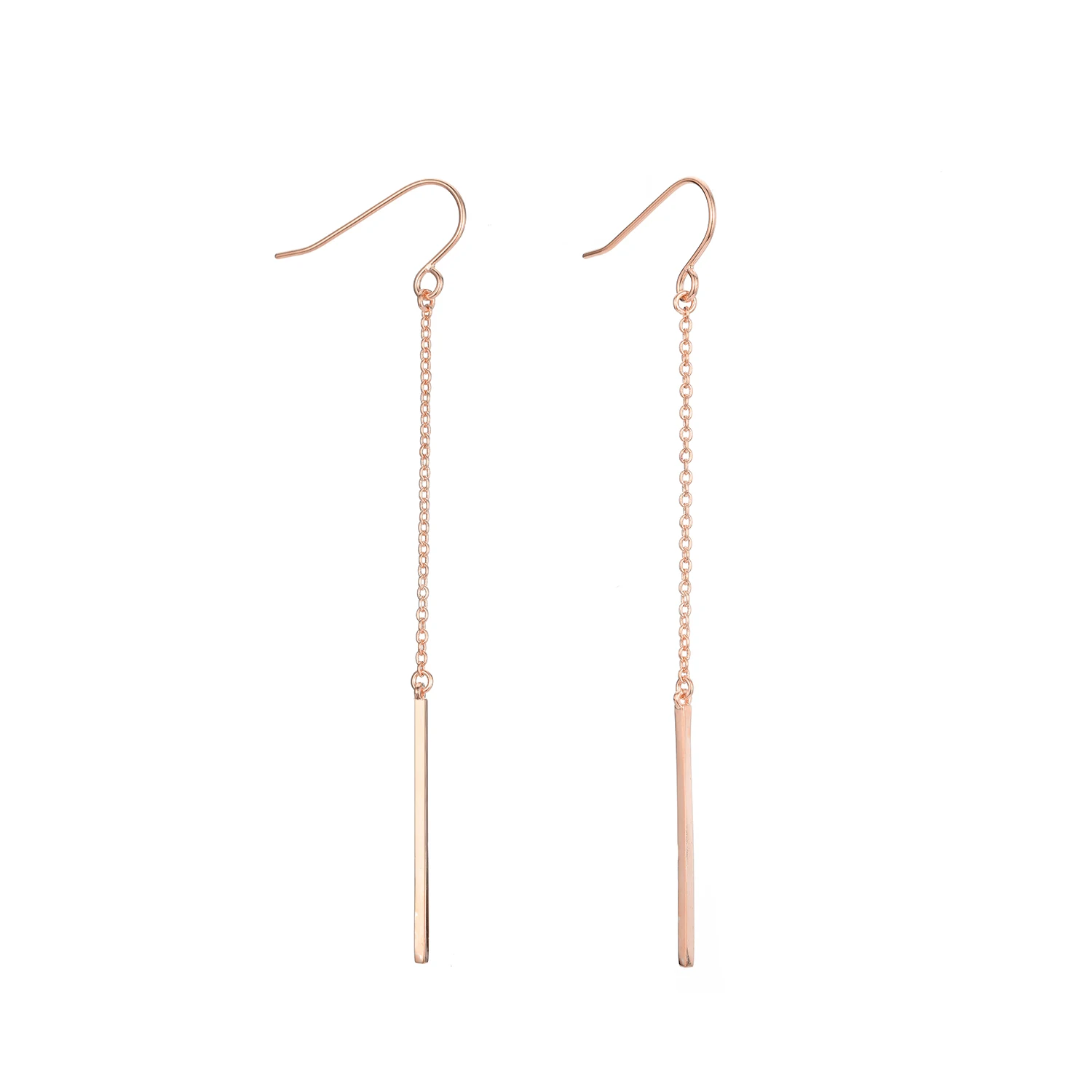 

Fashion Gold Plated Stainless Steel Earrings Chain Link Bar Earrings Long Strip Stick Drop Earrings