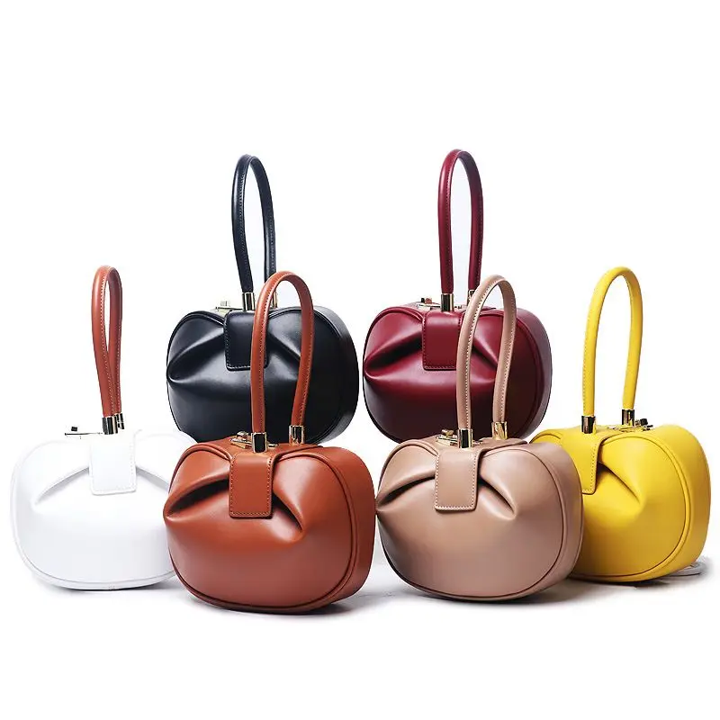 

2021 personalized dumpling bag Custom Mini Wrist Bag Genuine Leather Designer Bags Women Handbags Ladies, Black,brown,red,nude,green,white,yellow