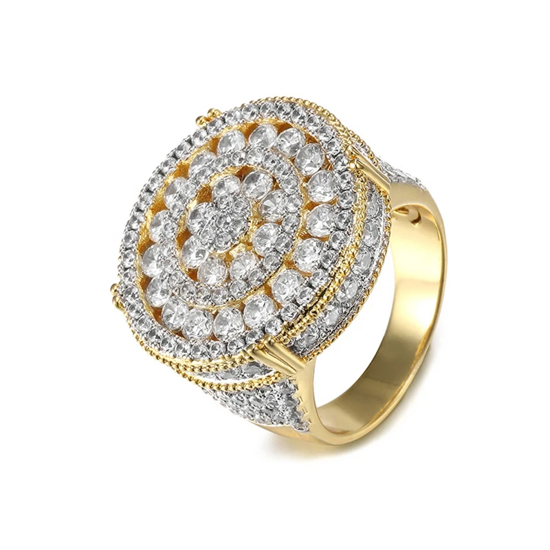 

Blues OEM order New trendy 18k gold plated micro pave zircon 925 sterling silver rings