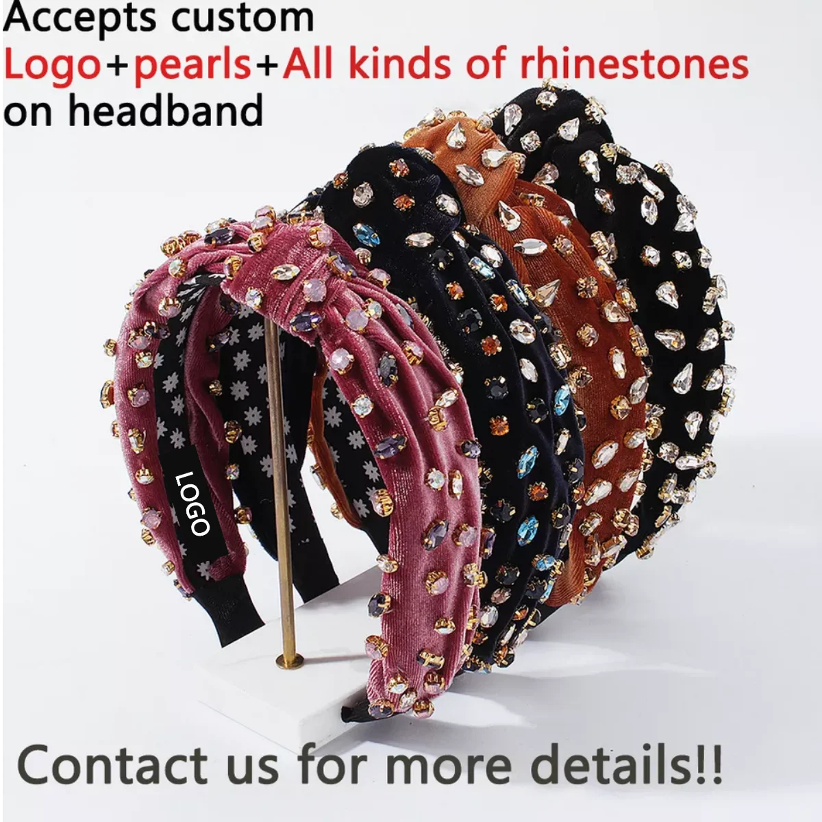 Shenglan 2024 Easter New Headbands Lined Headbands With Pearl Crosses