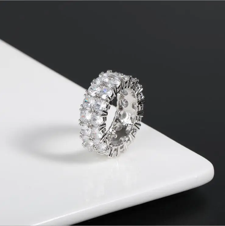 

XuQian Wholesale Hot Sale silver Eternity Ring Cubic Zircon Rings for Women, Silver,gold