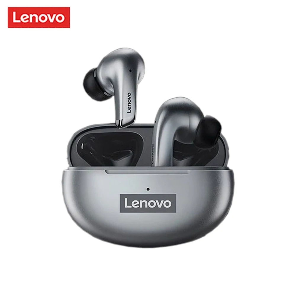 

Original High Quality Lenovo LP5 Bluetooth 5.0 Earbuds Wireless Noise Cancelling Waterproof Earphone Sports Headphones, Black, white