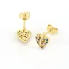 Summer Trendy Colored CZ Stone Earrings Diamond Leaf Earrings Stud