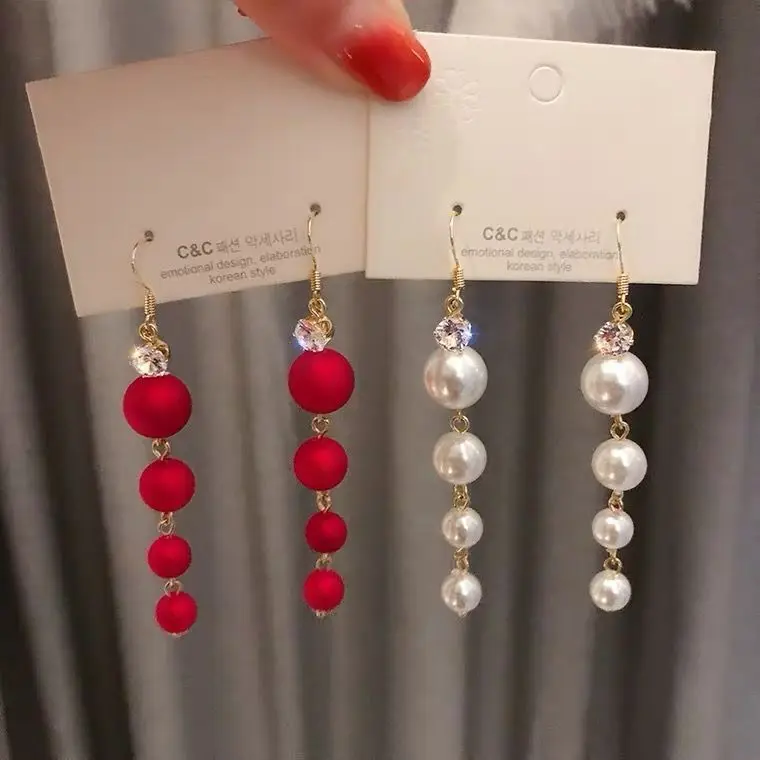 

2021 New Fashion European and American 925 silver needle Temperament Atmosphere Long Tassel Women Earrings, Colorful