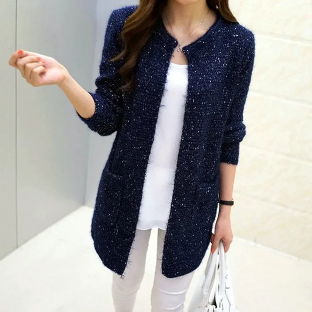 Long Cardigan Female Spring Autumn Long Sleeve Crochet Cardigan Women Sweater Women Knitted Jacket Tops Crew Neck Regular Sleeve