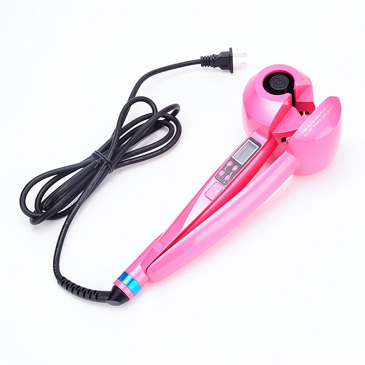 

Rose Auto Rotate Ceramic Lcd Curling Iron Bar Air Haur Curler Rotating Curling Tool Automatic Hair Tong Electric Hair Curler, Customized