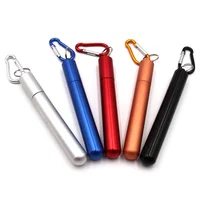 

Wholesale FDA Portable Collapsible Drinking Straw Reusable Stainless Steel Telescopic Metal Straw