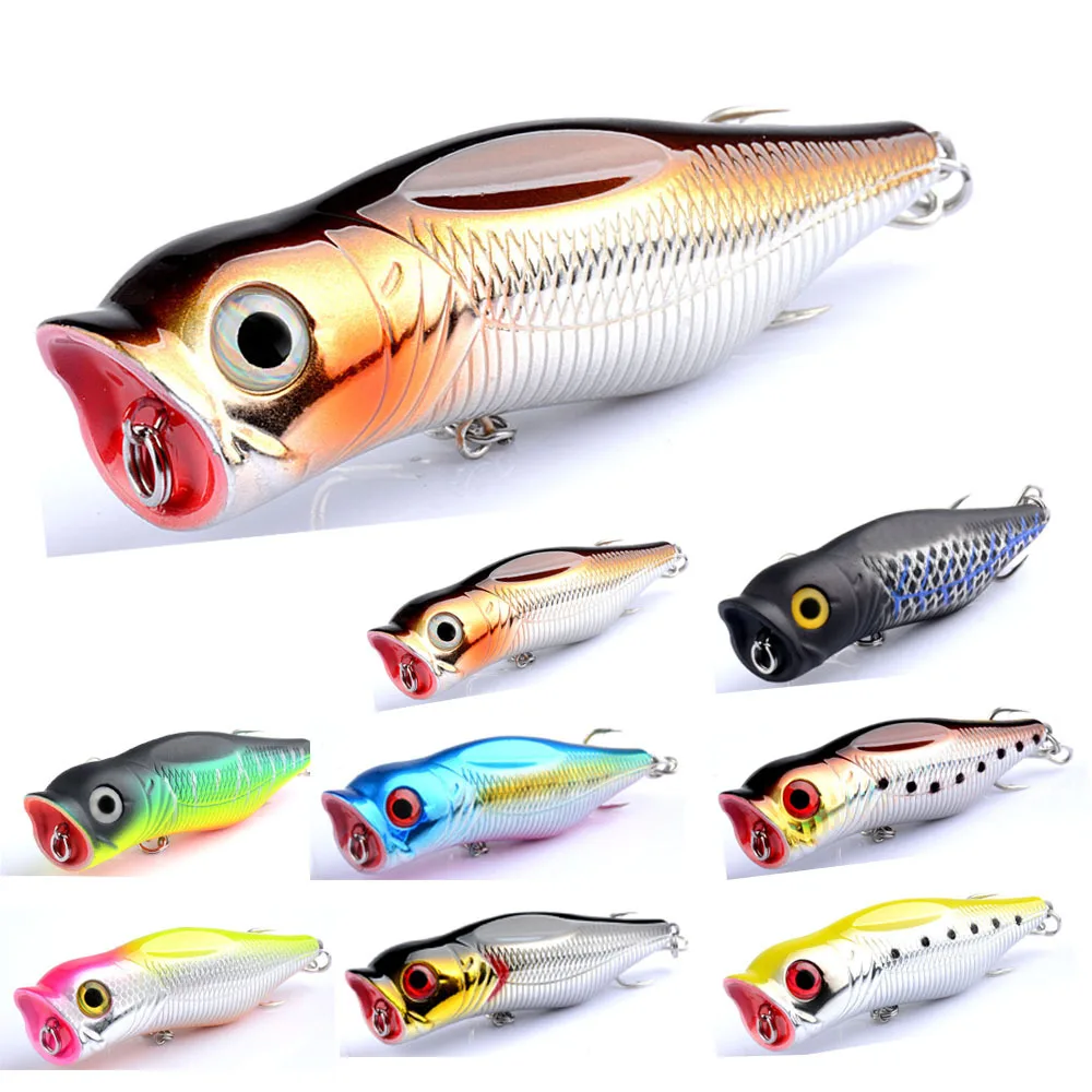 

Gorgons 92mm 17g popper lure Topwater fishing lures plastic hard bait floating lure, 8 colors