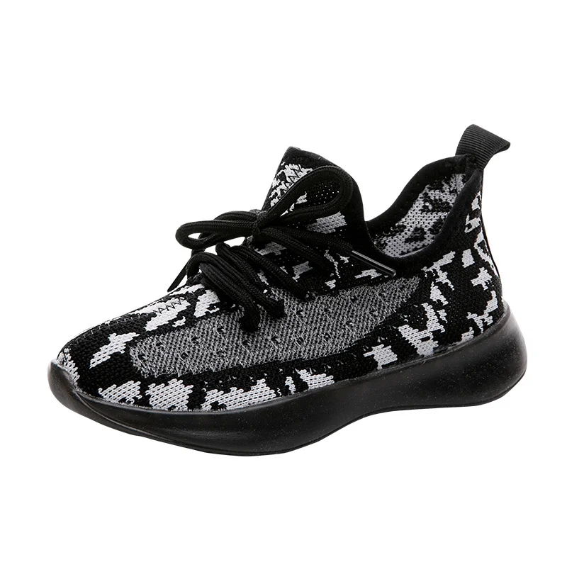 

Children black running shoes with braid,breathable mesh lace up boys children shoes sports