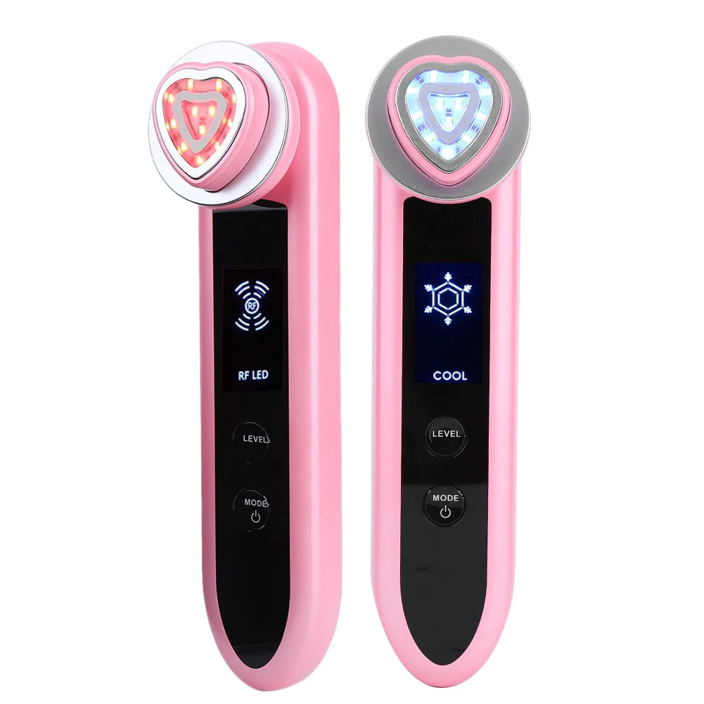 

Popular Newest Japan Portable Skin Care Personal Products Led RF 5 in 1 Multifunctional Beauty Device, White,pink