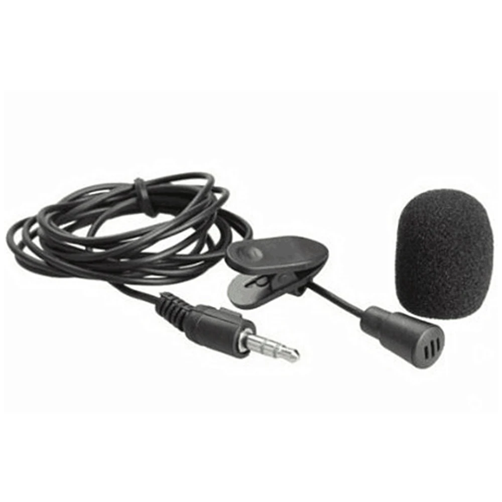 

3.5mm Audio Hands Free Clip Camera Phone Sponge Mini Condenser Collar Lavalier Rode Lapel Microphone, Black