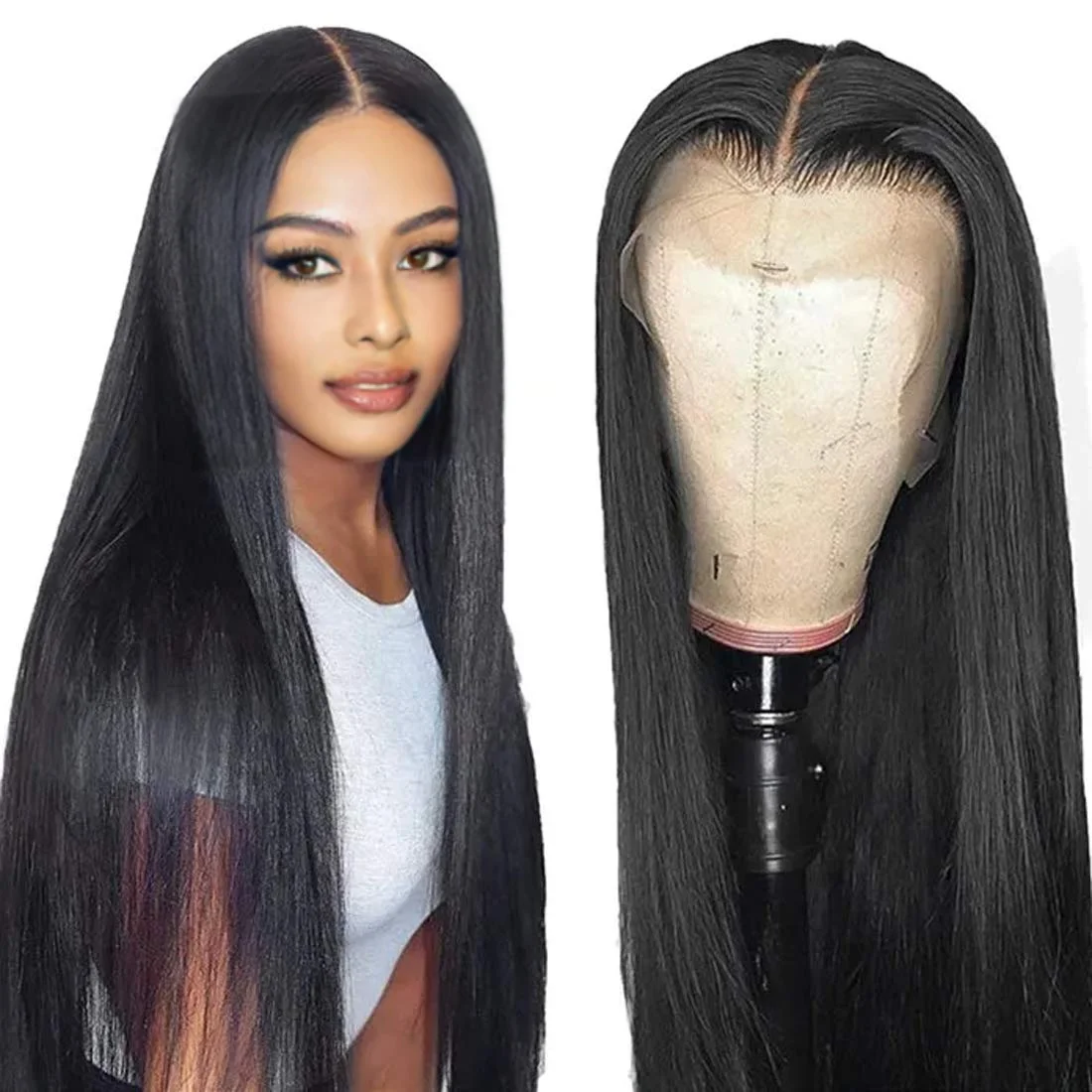 

Good Quality Wig Vendors Raw Indian Hair Bone Straight Long Mink 13x4 Lace Front Transparent HD Wet And Wavy Wigs