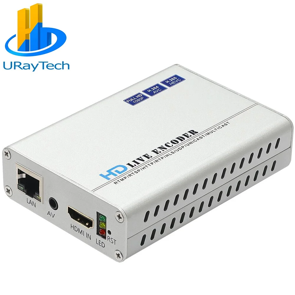

URay H.265 H.264 HDMI CVBS AV RCA Video Streaming Encoder IPTV Encoder HD SD Video Live Broadcast Encoder With PAL NTSC