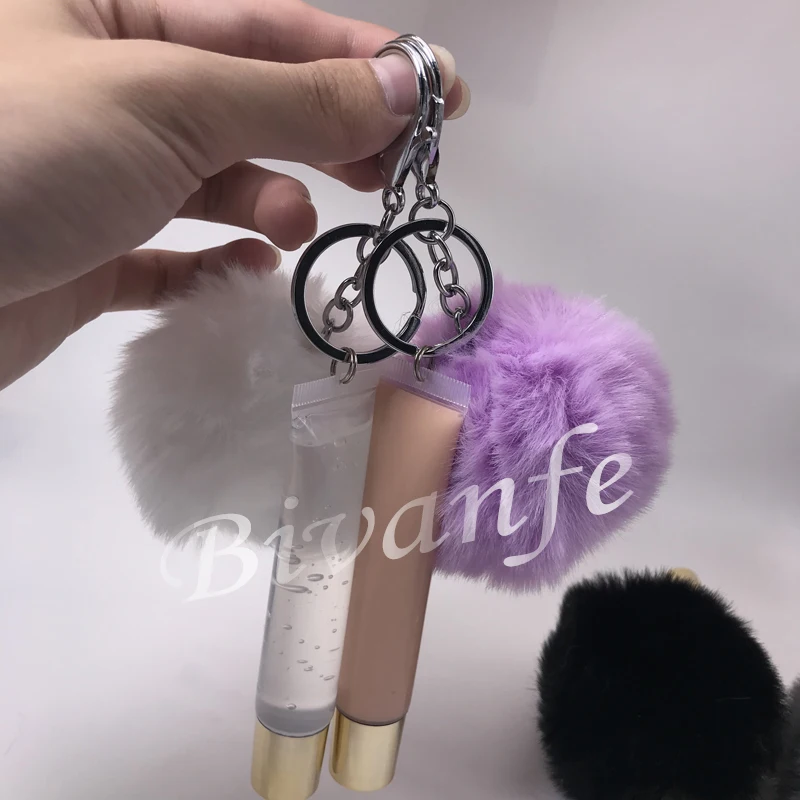 

Private Label Clear Custom Kids No Logo Luxury Non Sticky Make Your Own Vegan Keychain Lip Gloss