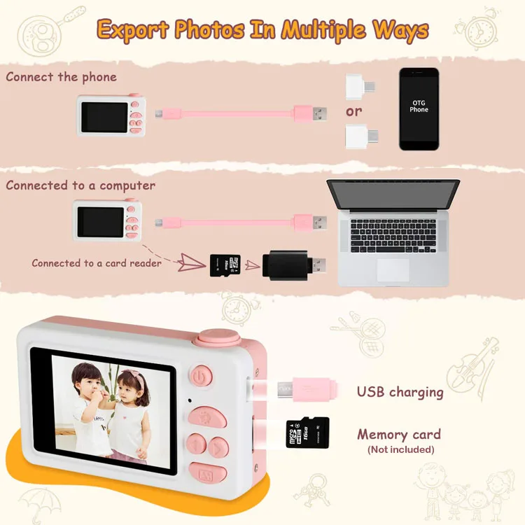 New Arrival Cute Kid's Camera CDC-03 Cartoon HD Screen Kid's Enlightenment Toy Birthday Gift Photo Video Camera