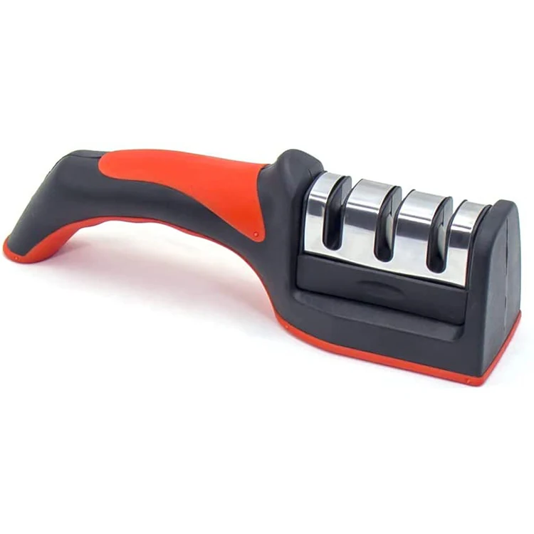 

New model 3 Stages Non slip Rubber handle Knife Sharpener