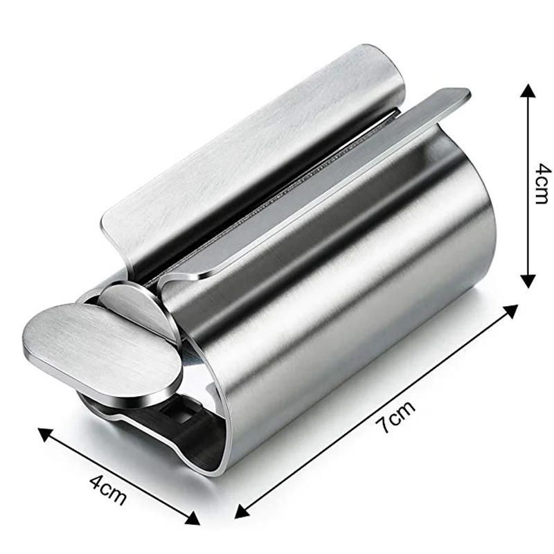 

Bathroom Accessories Set Toothpaste Squeezer Tube Roller 304 Stainless Steel Toothpaste Dispenser, Silver