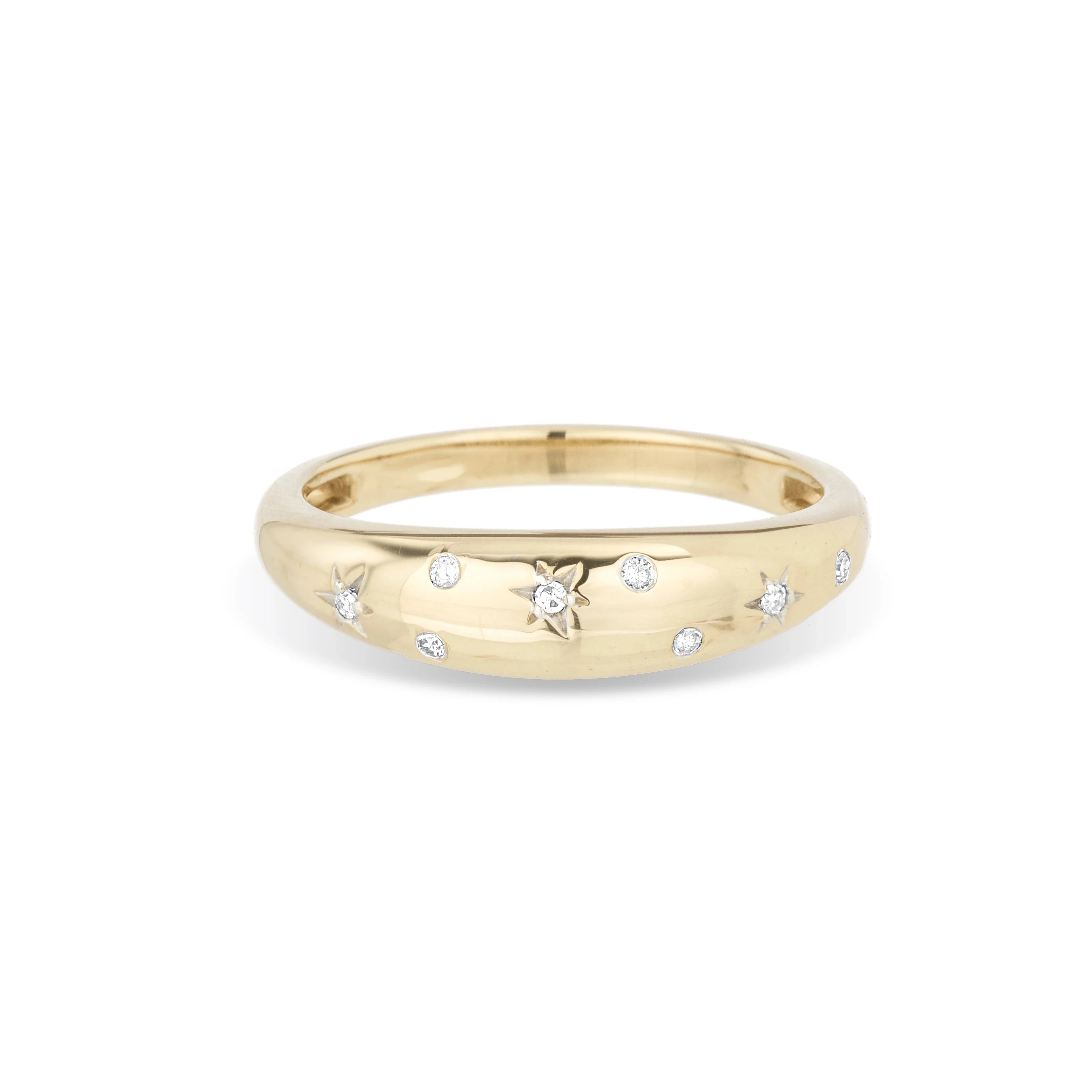

Celestial Diamonds Starburst Small Half Dome Ring Sterling Silver 925