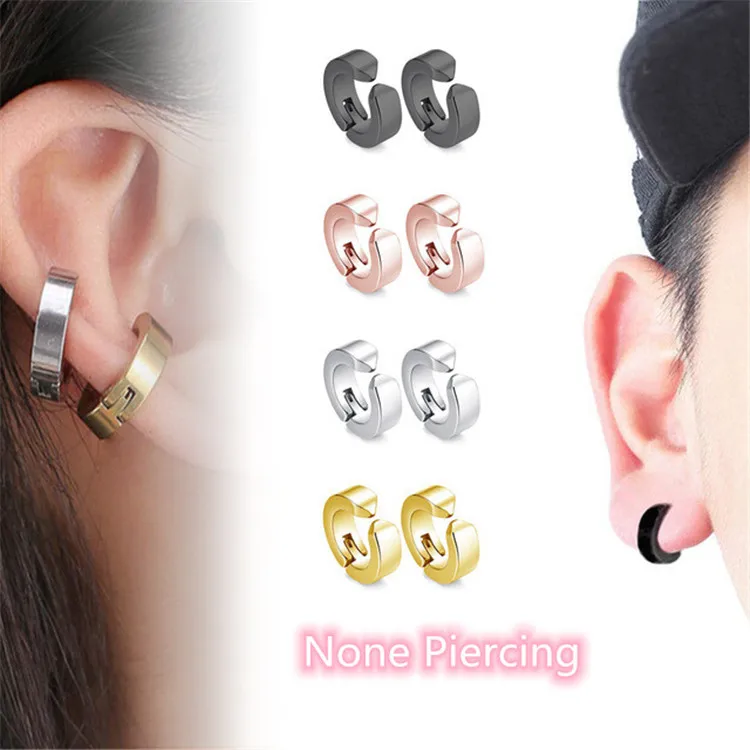 

Cheap stainless steel women's No Piercing Earring Magnetic Hoop Earrings For Men