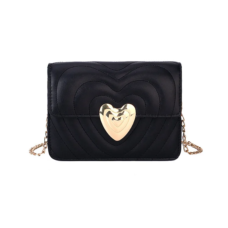 

Fashion PU leather messenger bag heart pattern lady single shoulder bag
