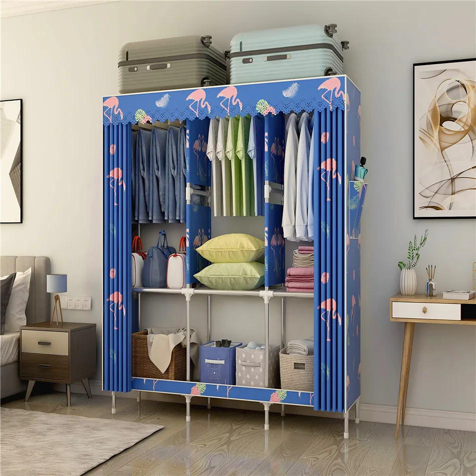 木制实木便携式衣柜火烈鸟图案