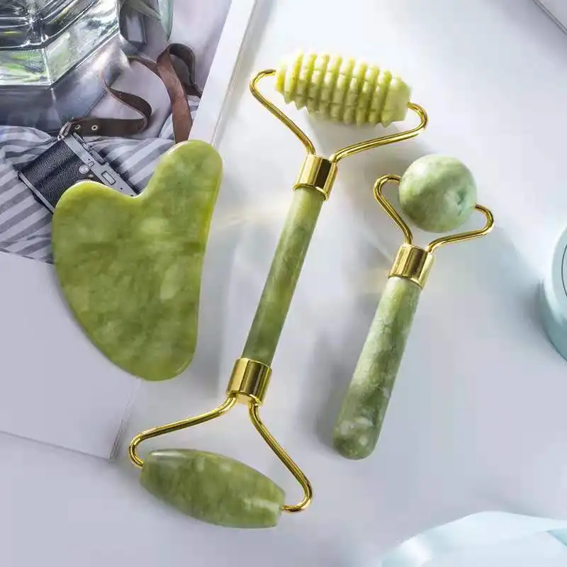 

Wholesale Royal 100% Natural jade facial roller massage single head green small jade roller for eye