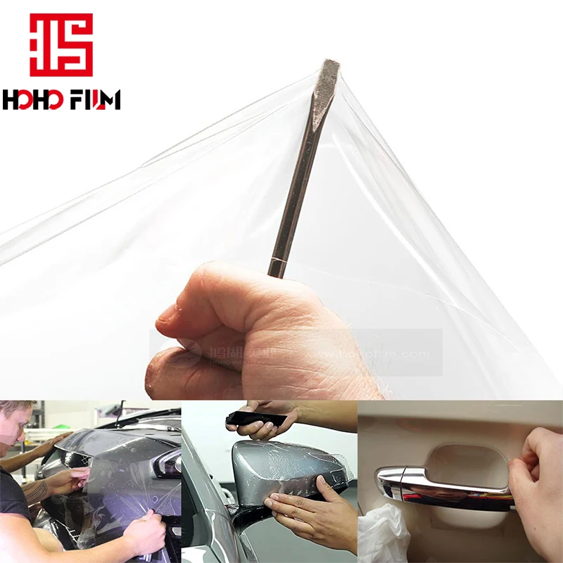 

10mil Auto Car Paint Protection Film, 3 Layers Clear TPU PPF Heat Repair/ Self-adhesive/ Anti-scratch Protector 152cm X 1500cm