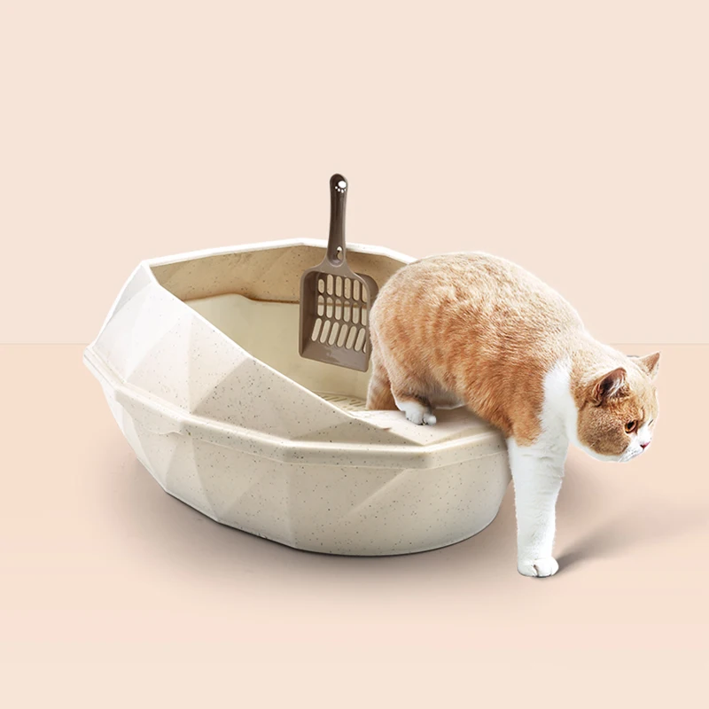 

portable top entry diamond cat litter boxes plastic semi-closed cat toilet