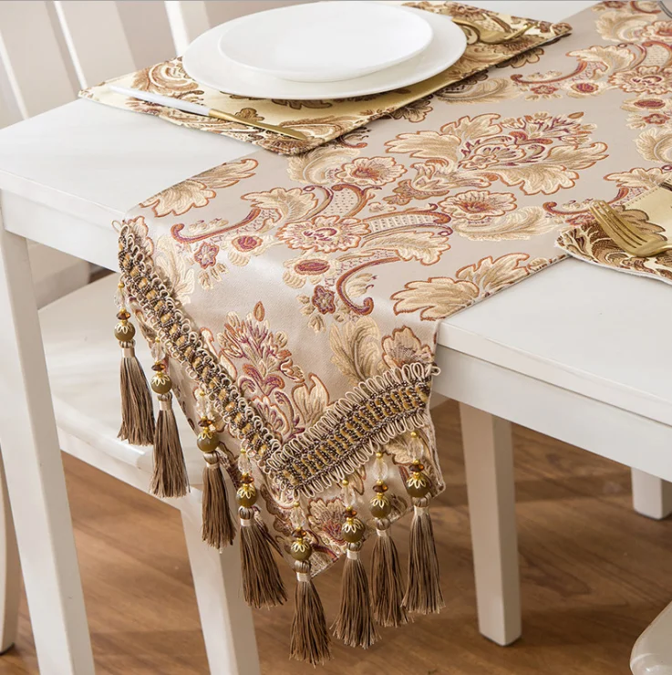 
New European classical dining art coffee table dining table rectangular coffee non-slip table runner 