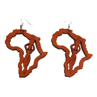 

Exaggerate big african wood earrings africa wood drop earrings