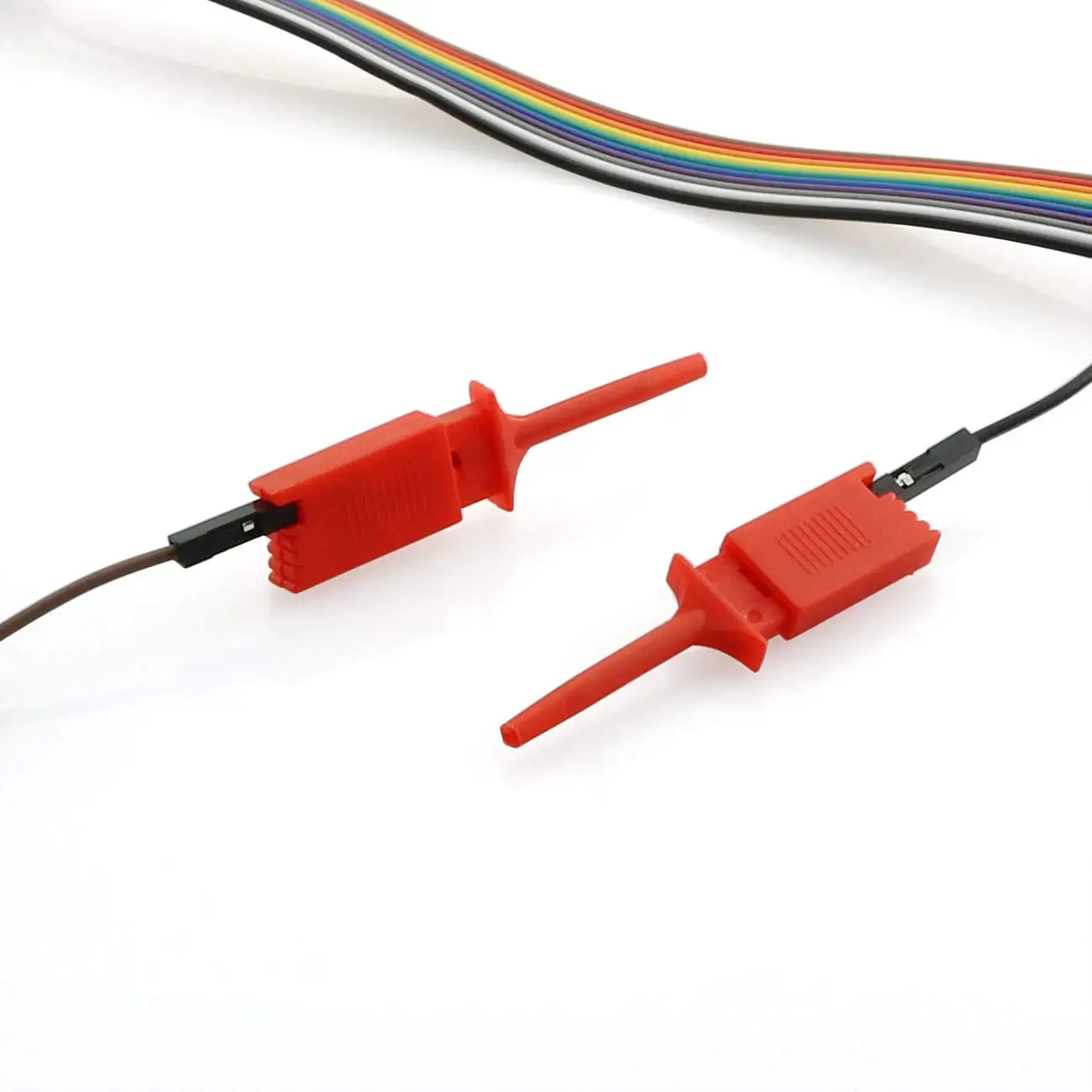 10Pcs Red/Black P5003 Mini Grabber SMD IC Test Hook Clip Jumper Probe Logic Analyzer Testing Accessories 