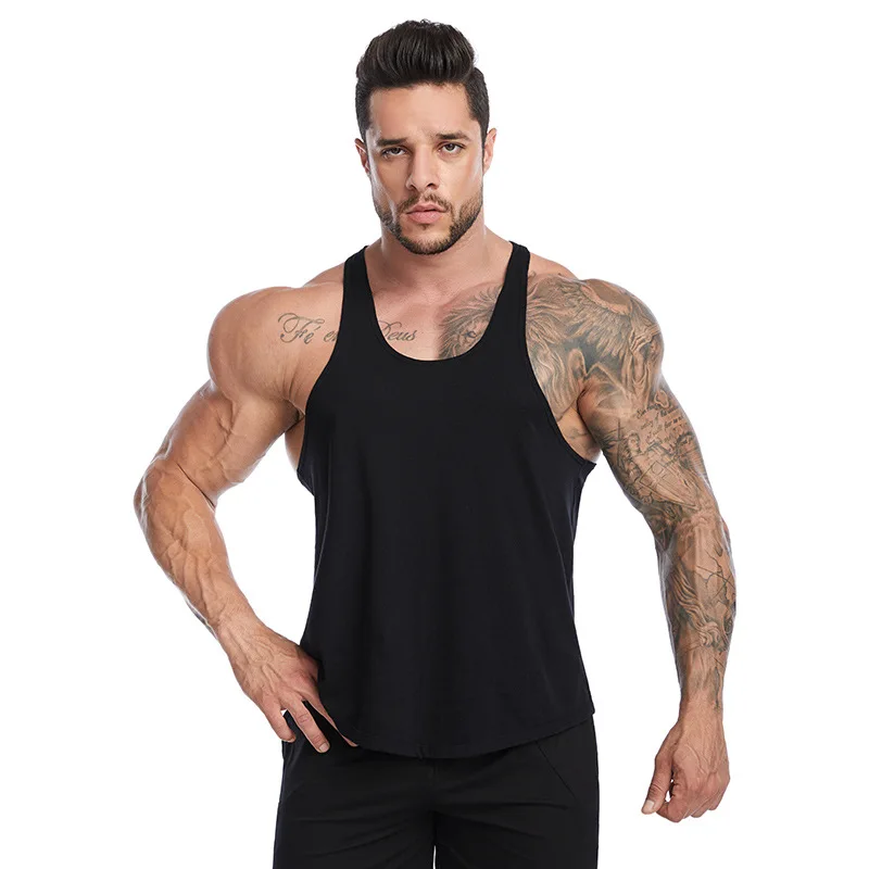 

Men's fitness clothes basic bodybuilding sports vest cotton blend men's vest