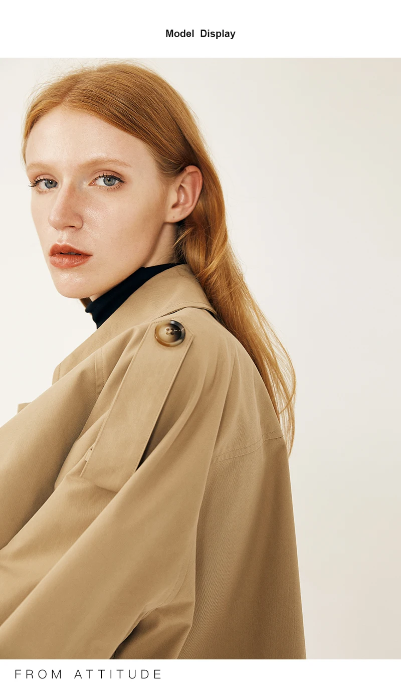 美国风格风衣外套英国风短双排扣女装风衣