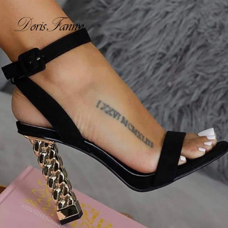 

2020 New summer platform shoes women sandals ankle strap open toe black sexy high heels sandals