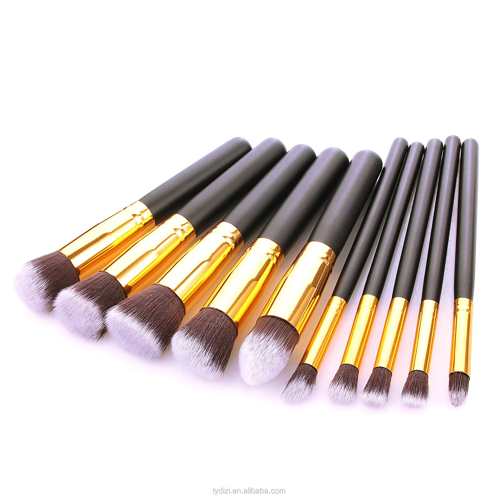 

New Arrive 10 pcs Synthetic Kabuki Makeup Brush Set Cosmetics Foundation blending blush makeup tool